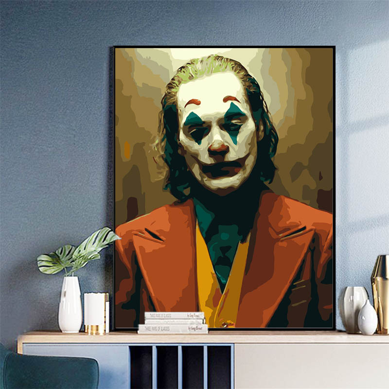 数字油画diy人物小丑希斯斯莱手工绘油彩画填充diy