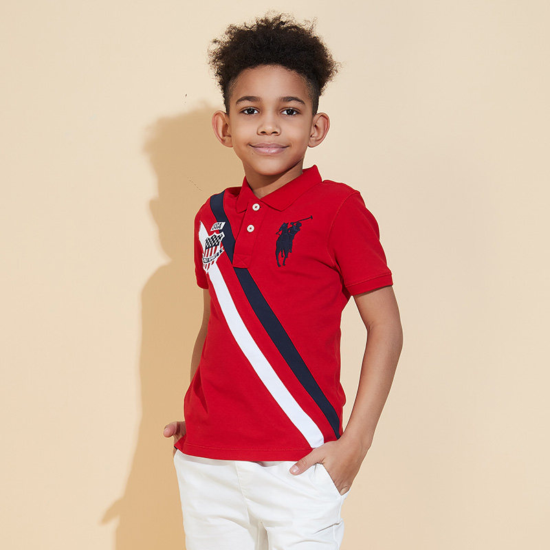 polo sport童装男童中大童英伦风休闲短袖t恤polo衫99232f002