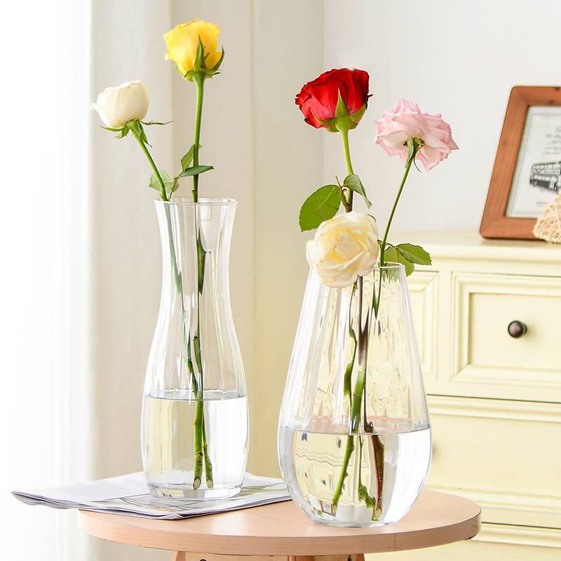 轻奢北欧透明玻璃花瓶摆件客厅插花水培小清新花瓶
