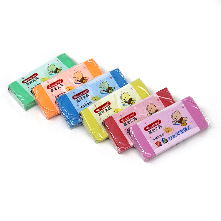 卡通造型橡皮变色拉丝可塑变形橡皮泥橡皮擦学校卡通造型橡皮