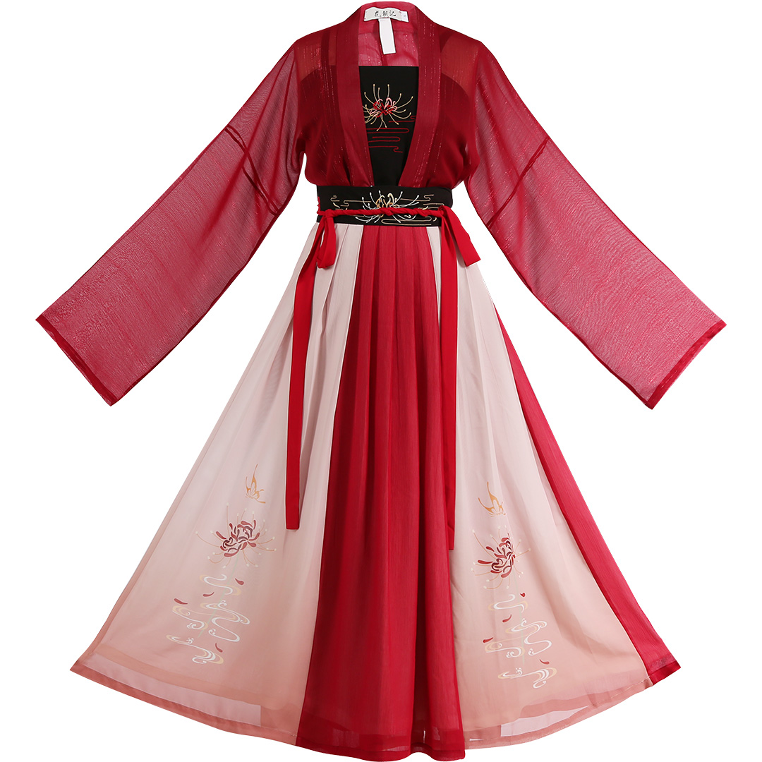 【赤花颜】花朝记汉服原创刺绣彼岸花姐妹款齐胸齐腰裙春夏款女装