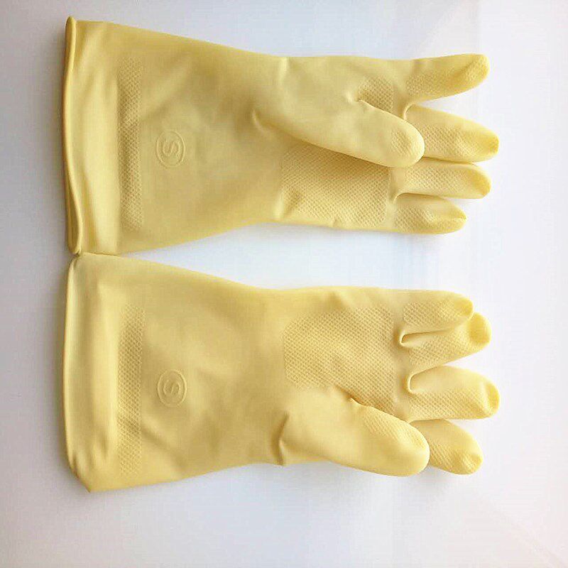 越秀山加厚牛筋乳胶手套/洗衣洗碗家用手套/橡胶胶皮工业塑胶手套