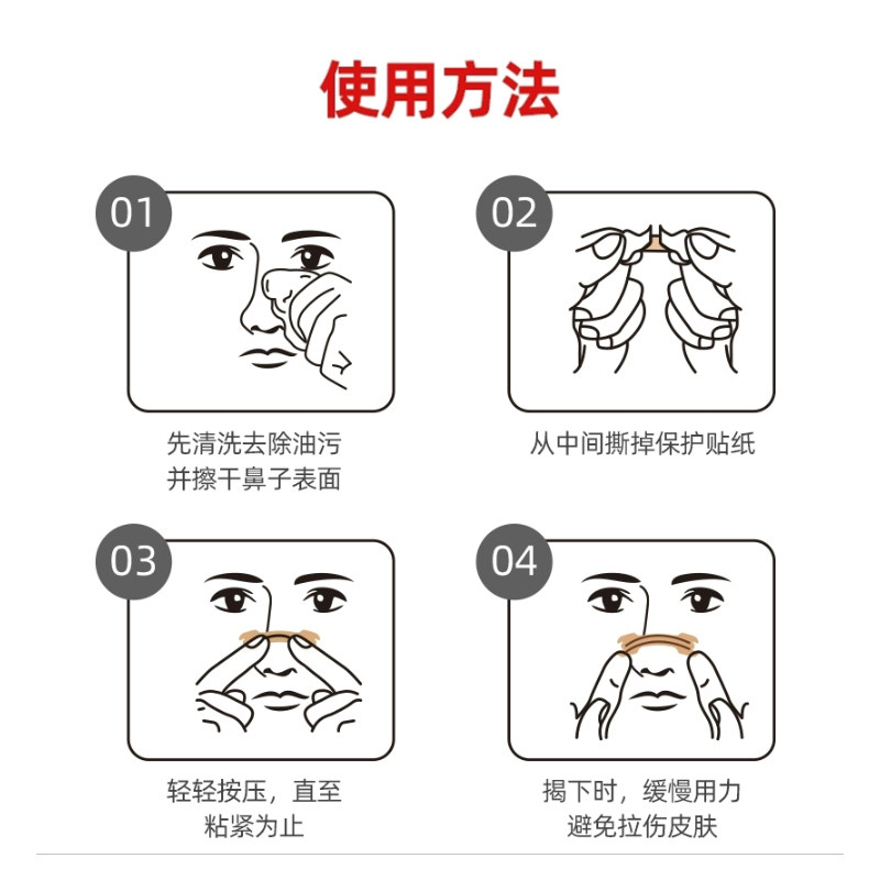 仁和通气鼻贴感冒鼻炎贴鼻子不通气儿童小儿成人过敏性鼻塞贴
