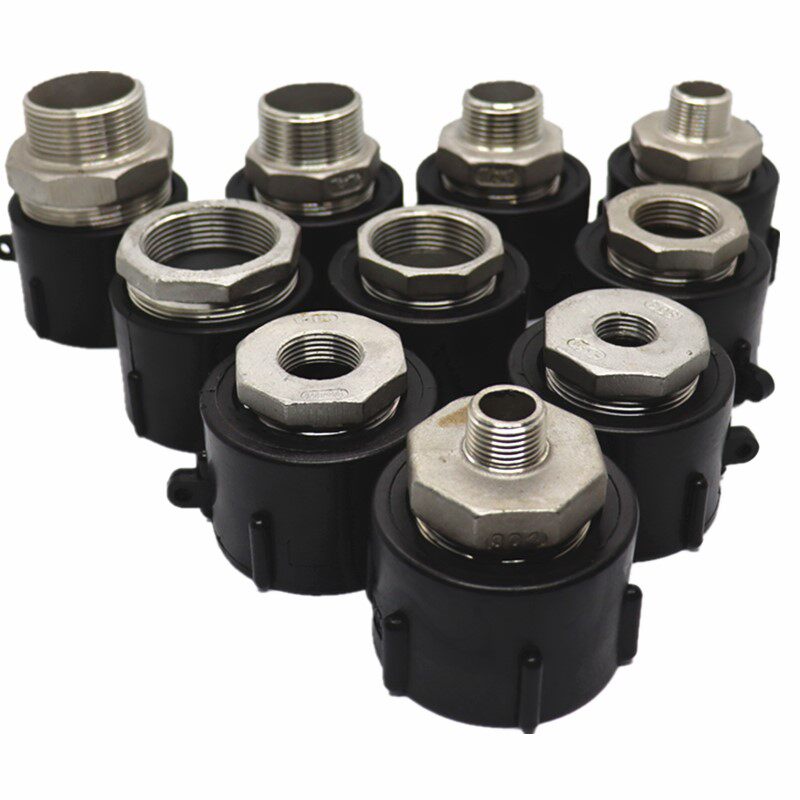 阀门ibc吨桶配件塑料接头转接接口粗丝转6分管接头