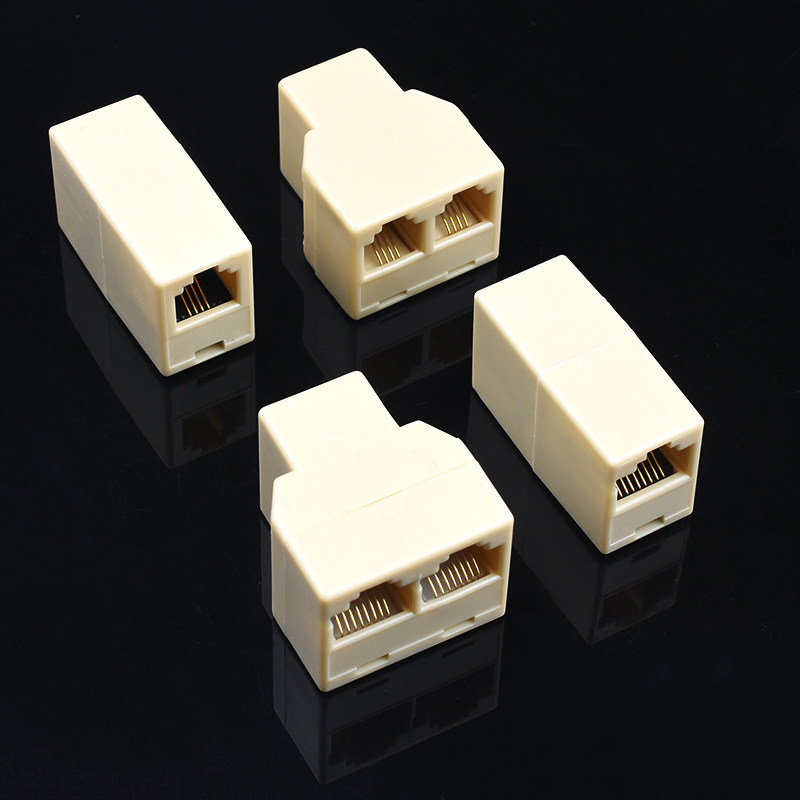 rj11电话插座直通rj45网络三通网线连接器一分连接器