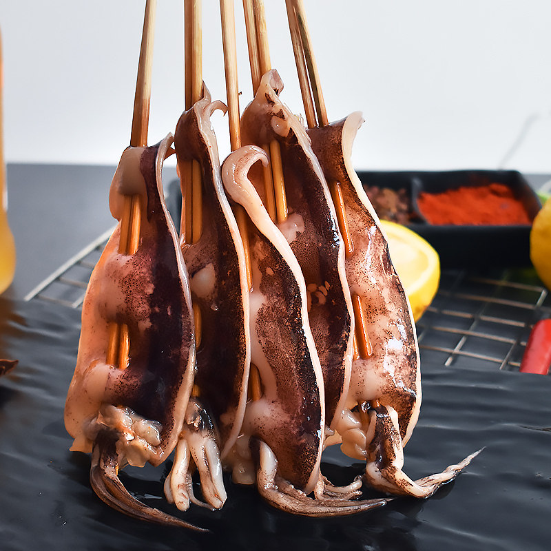 40g铁板鱿鱼须片条小串切片鲜活生冷冷冻半成品冷冻鱿鱼