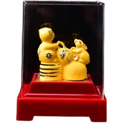 新猪兔赐禄绒沙金琉璃琉璃年属羊人猪加兔形礼物饰品摆件