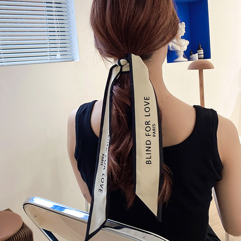 夏季薄款发带女绑发仙女外出丝带头饰长条丝巾头发绑带蝴蝶结头绳