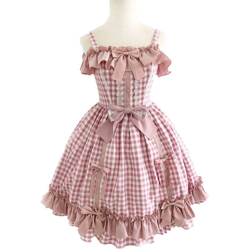 新品原创正版日系jsk吊带洛丽塔软妹lo裙蕾丝蝴蝶结lolita连衣裙