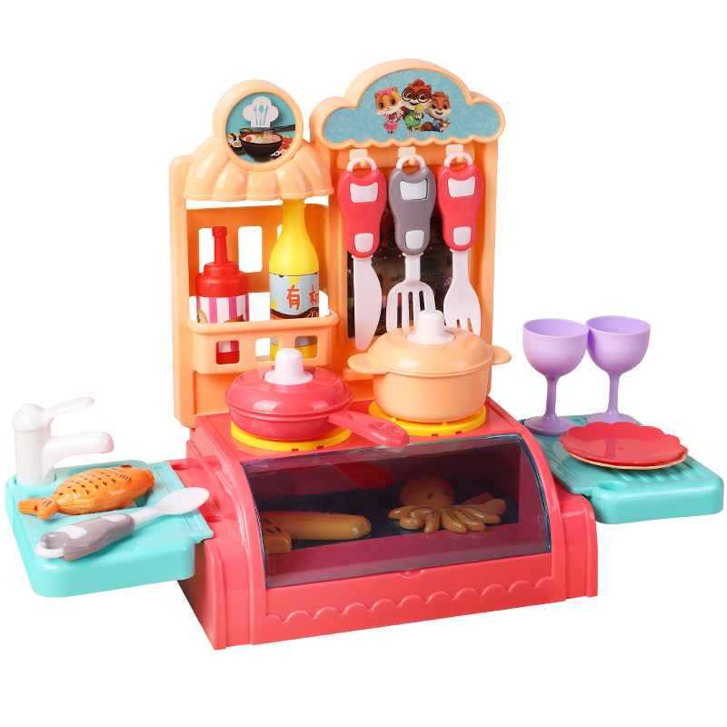 三只松鼠儿童过家家厨房玩具女孩仿真迷你西餐厅西点过家家玩具
