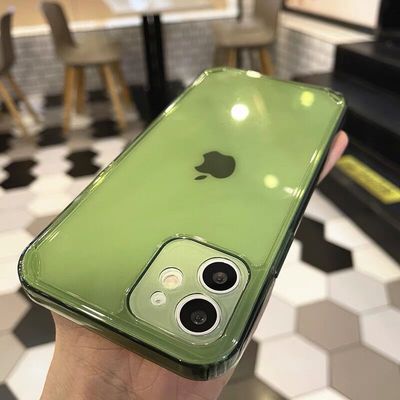 苹果透明绿色大气适用11pro机壳直边超薄防摔iphone7p硅胶软壳12mini