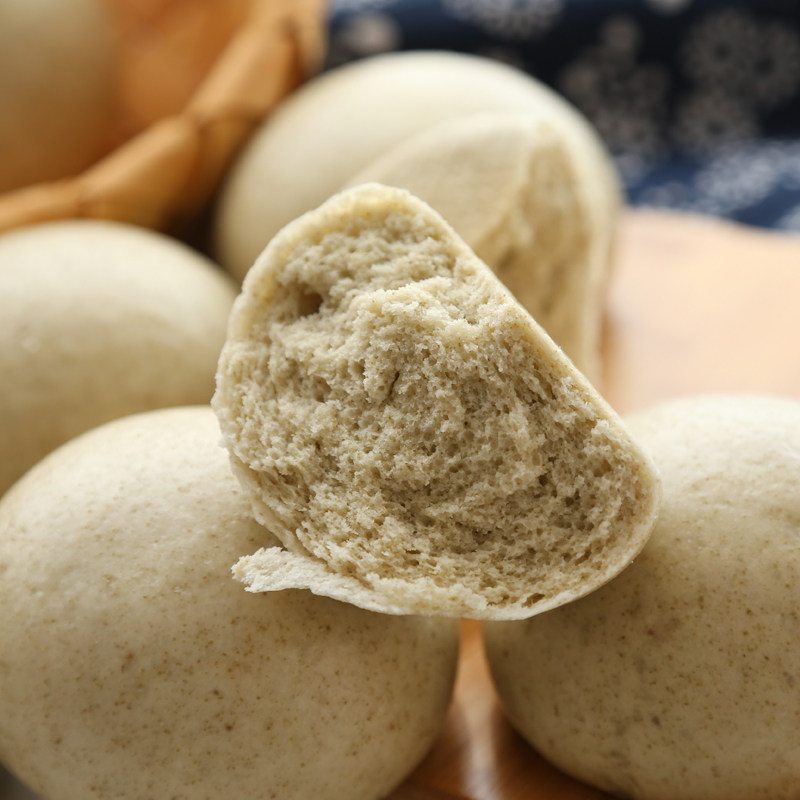 绿豆馒头老面发酵手工绿色天然无添加添加剂早餐包点