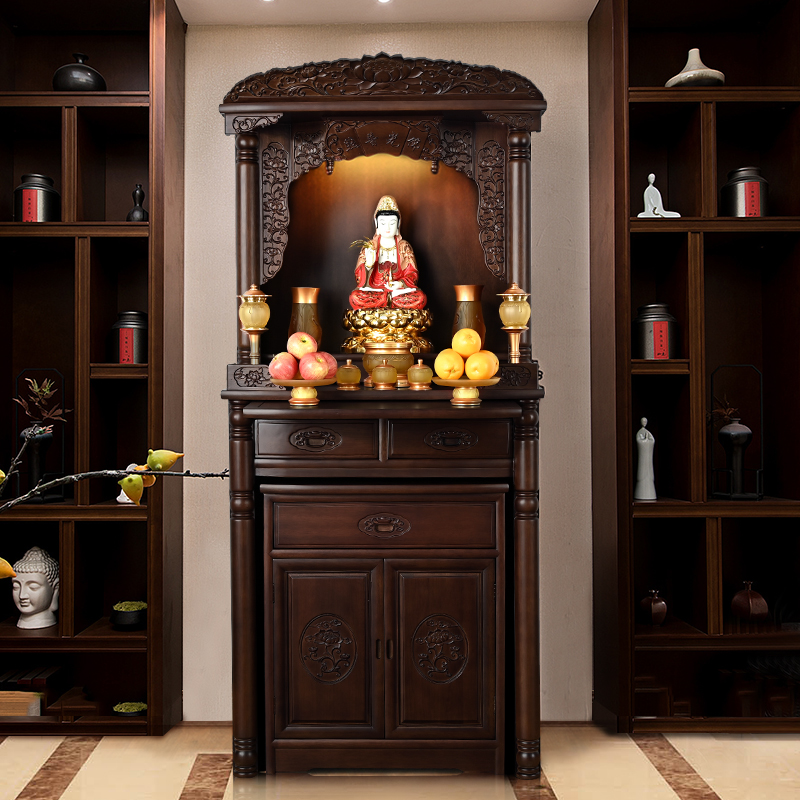 金丝红檀佛龛拉柜家用客厅供神神台实木神龛佛柜