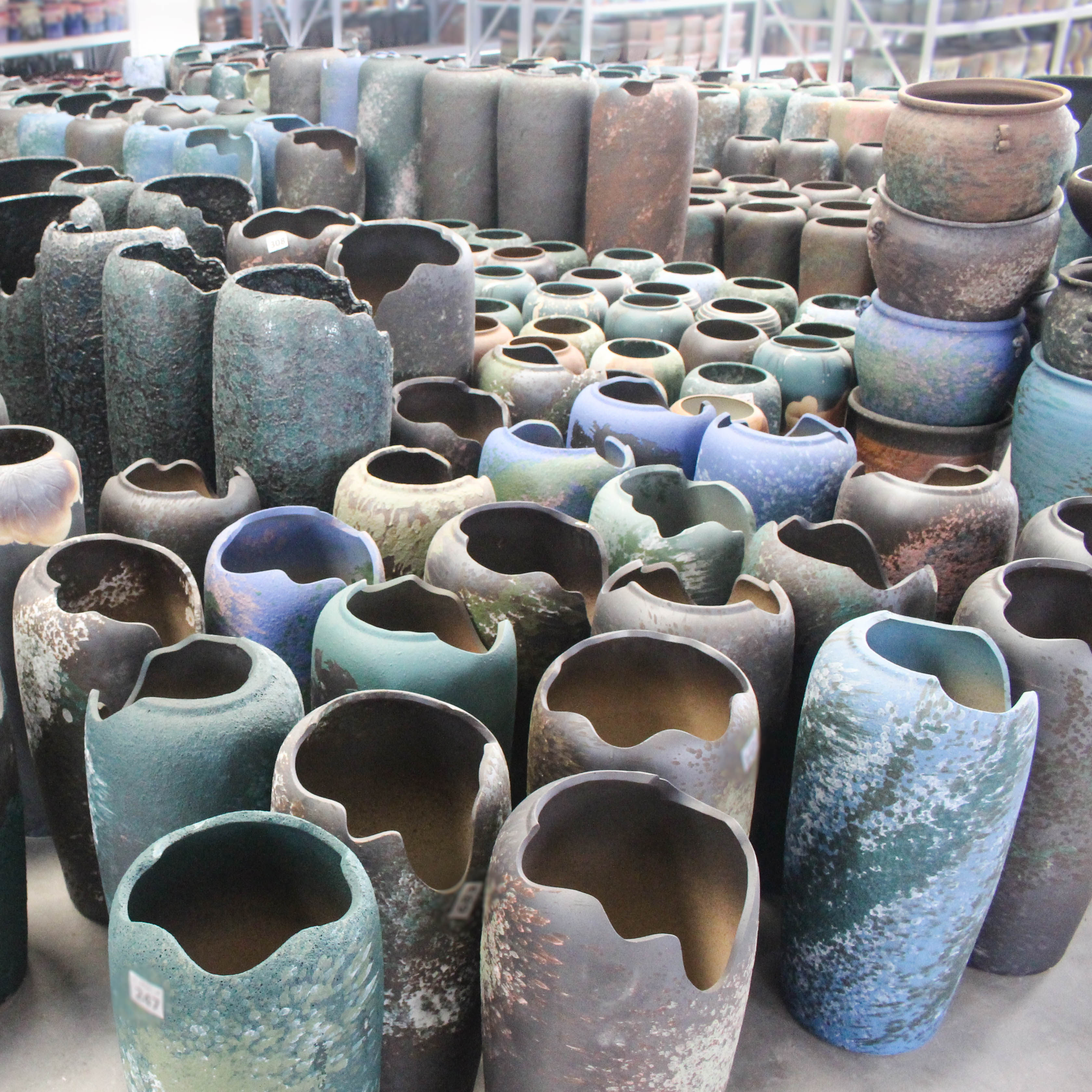 多肉缺口泼墨花盆高粗陶大口径悬崖紫乐老桩花瓶花盆