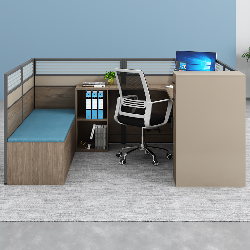 办公桌休息可折叠卡座屏风工位四人员工桌椅办公组合