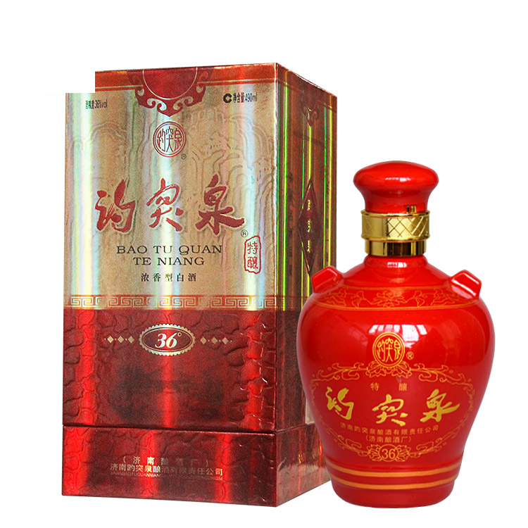 山东鲁酒白酒36度趵突泉精品白酒36度精趵正品整箱6瓶