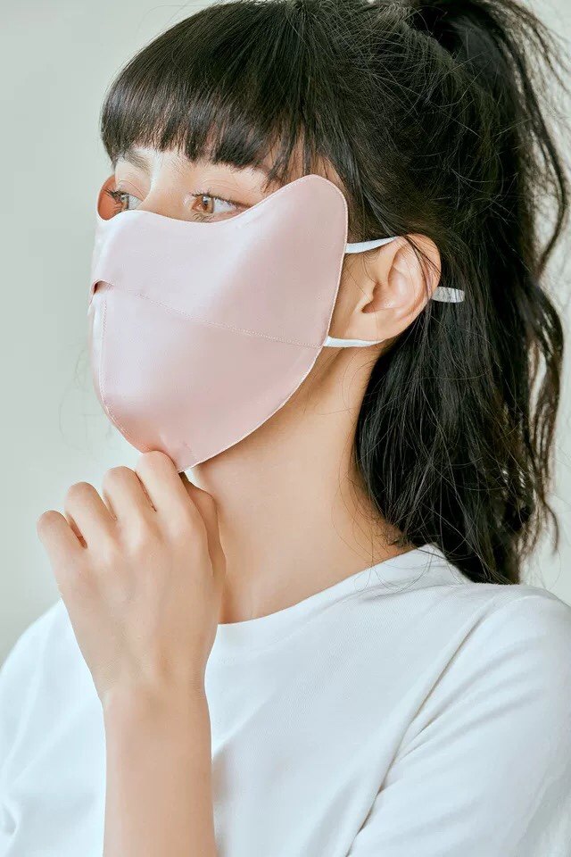 真丝防晒口罩桑蚕蚕丝重磅素皱防紫外线过敏防辐射口罩