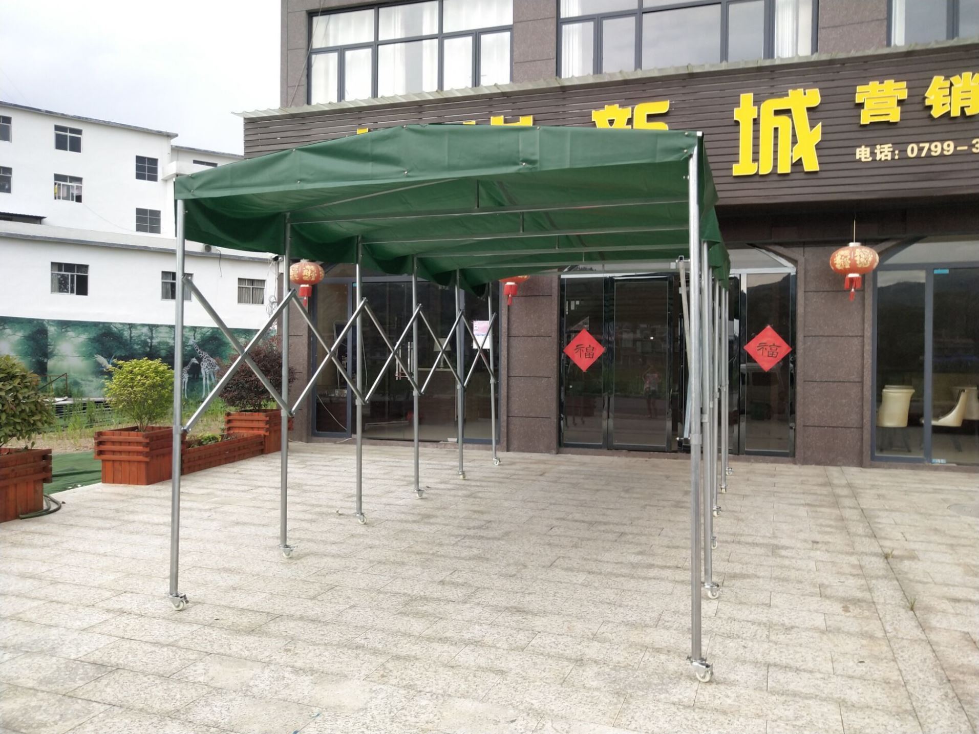 伸缩棚临时厂家直销院子帐蓬通道棚子停车棚移动推拉雨棚大排档