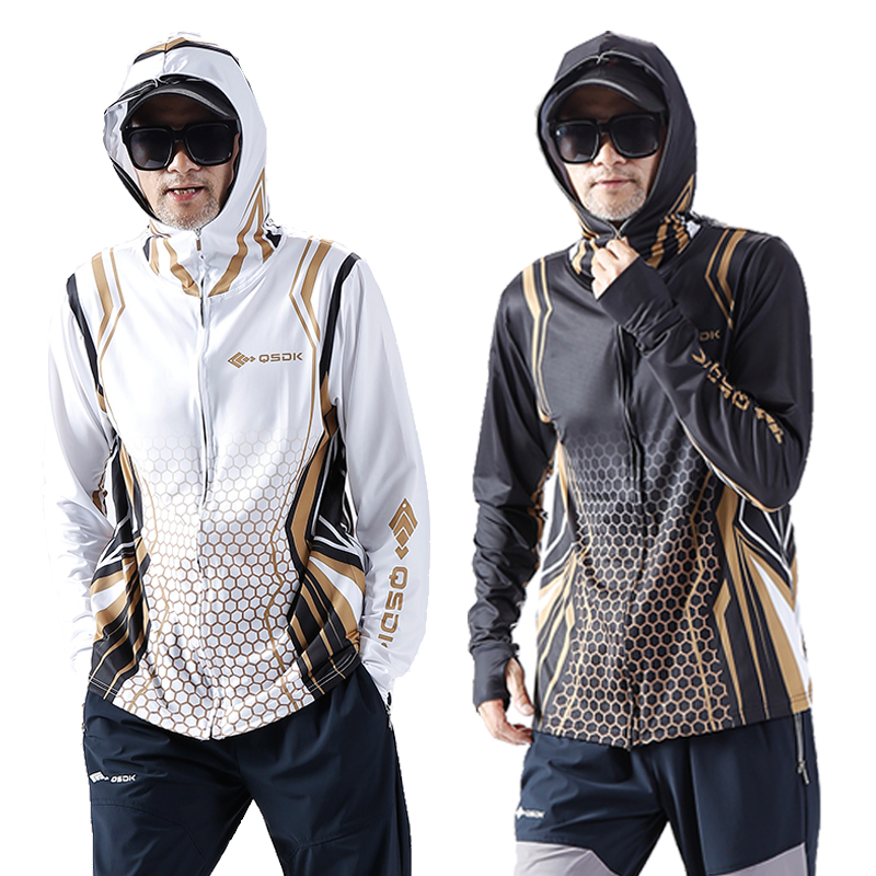 新款夏季防晒冰丝钓鱼服男款套装海钓立领路亚比赛垂钓服定制印字