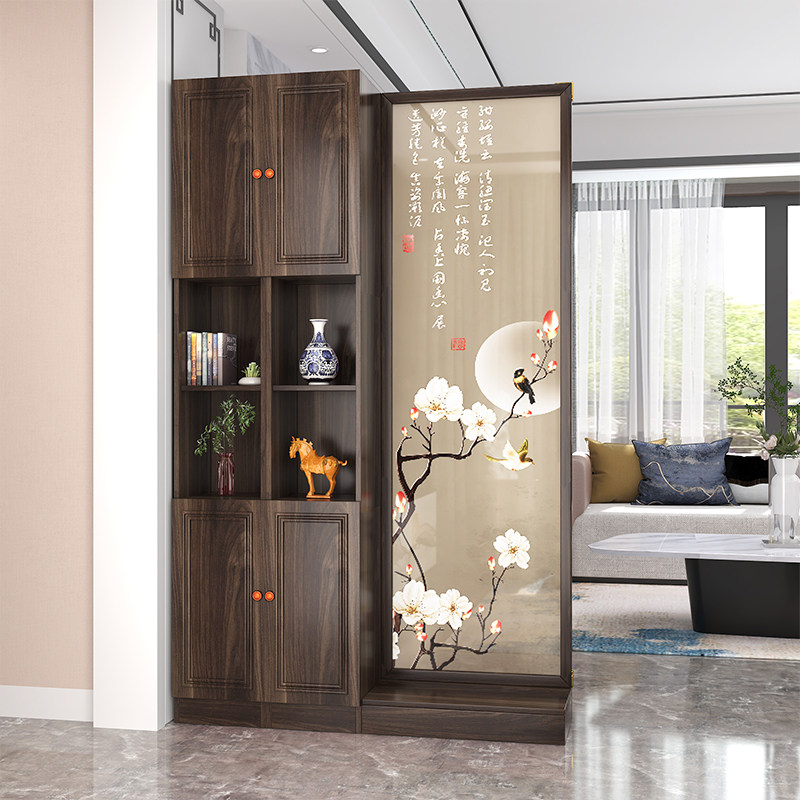 新中式客厅屏风隔断玄关柜子轻奢风入户进门间厅柜简约现代装饰柜