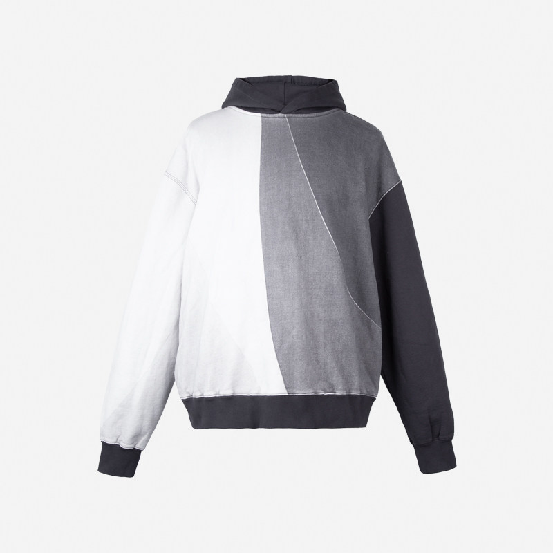 c2h4hoodie光影建筑弧线几何不对称数码印花卫衣卫衣