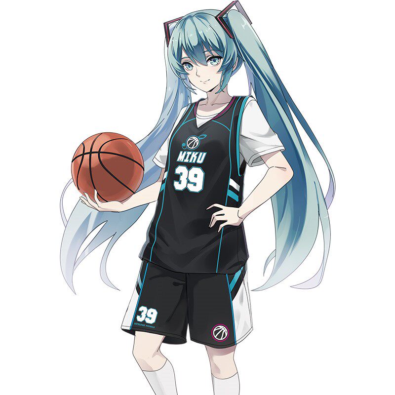 萌羽正版vocaloid动漫周边初音未来篮球套装二次元男女衣服动漫t恤