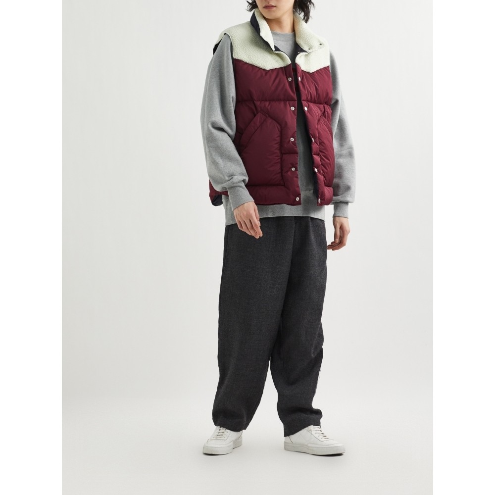 新品undercover2022冬季男人人造羊毛皮拼接羽绒马甲羽绒服