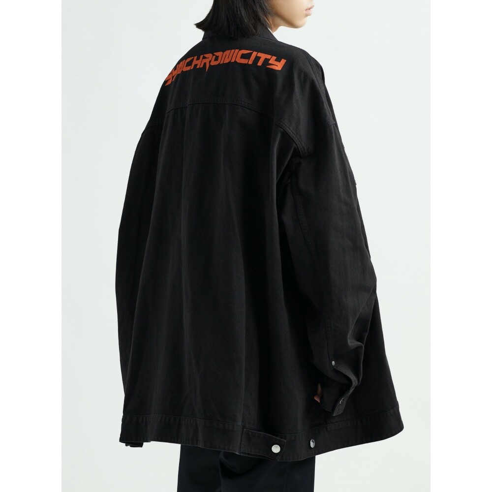 经典rafsimons男大廓形牛仔夹克napnet-a-porter颇特夹克