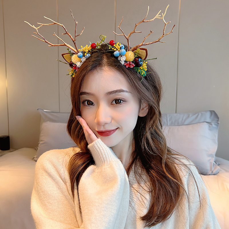圣诞头饰女发发光鹿角头箍圣诞节礼物发箍装饰品发饰