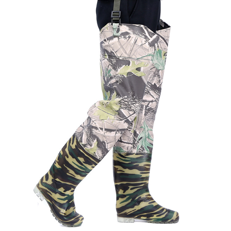 渔都迷彩血防插秧靴齐男士加厚下水超轻防水雨鞋
