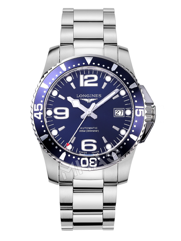 假一赔十 正品浪琴LONGINES康卡斯潜水机械男表钢带L3.841.4.96.6