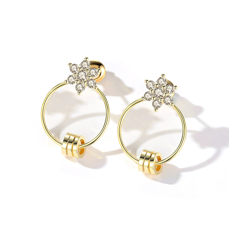 925银针小雏菊耳钉简约冷淡风女小巧可爱学生网红森系少女耳饰品