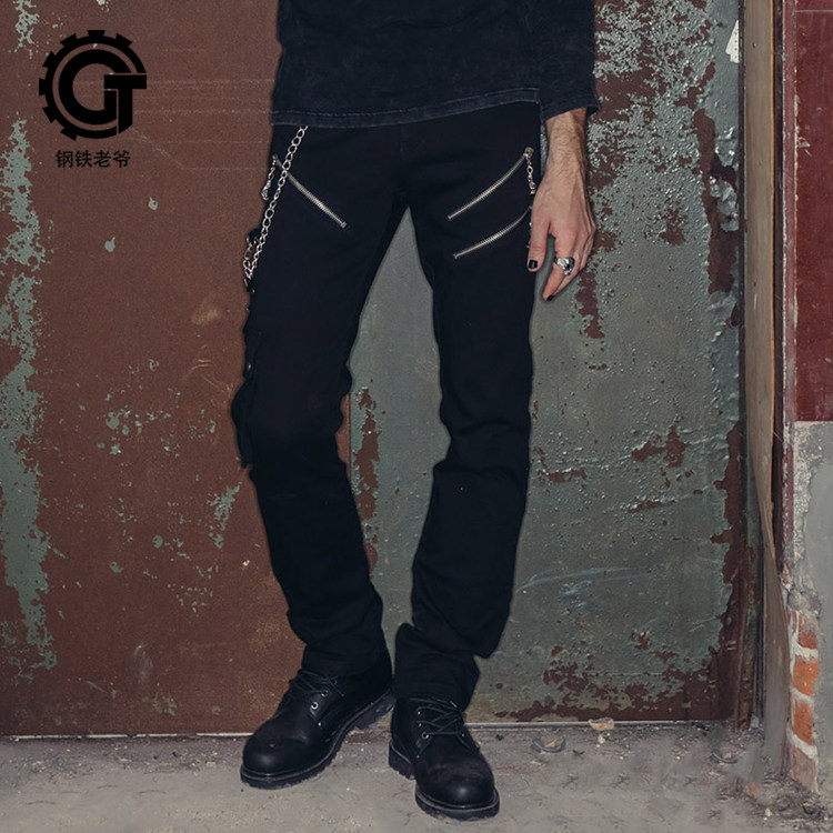 钢铁老爷男装蒸汽朋克长裤欧美街头摇滚工装休闲裤休闲裤