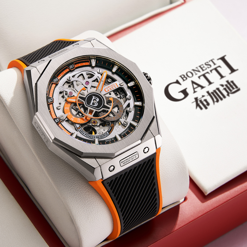 2022新款布加迪名正品牌个性镂空全自动机械表男士手表时尚潮