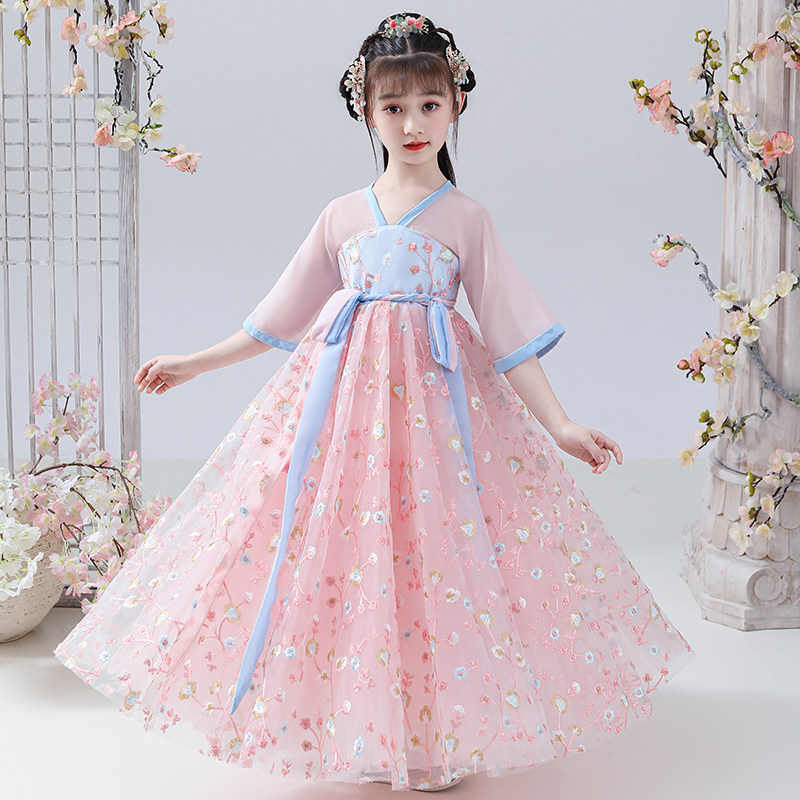 汉服儿童童女大童夏装中国国风樱花女童春秋汉服
