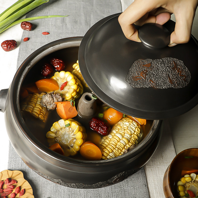 汽锅滇匠阳刻工艺家用云南建水紫陶气锅紫砂汽锅