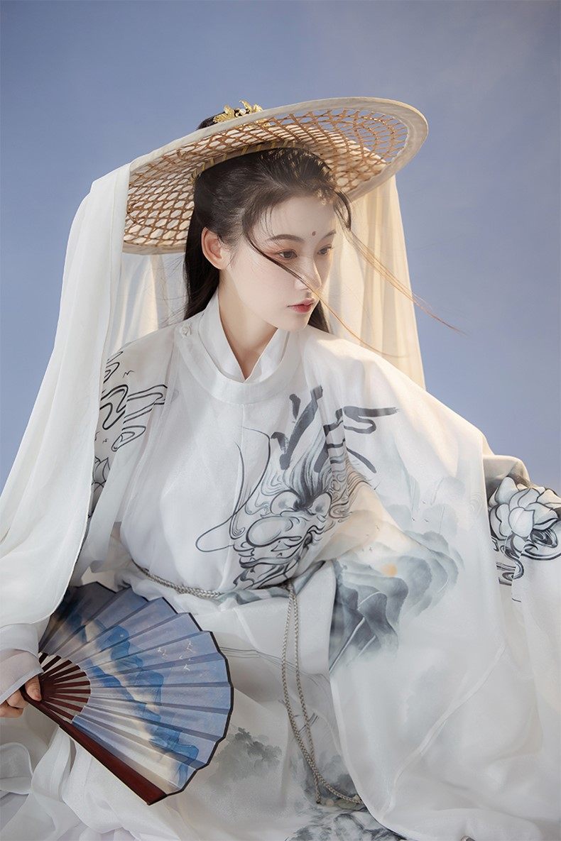 唯美之镜流吟圆领印花明制侠客汉服男女正品汉服