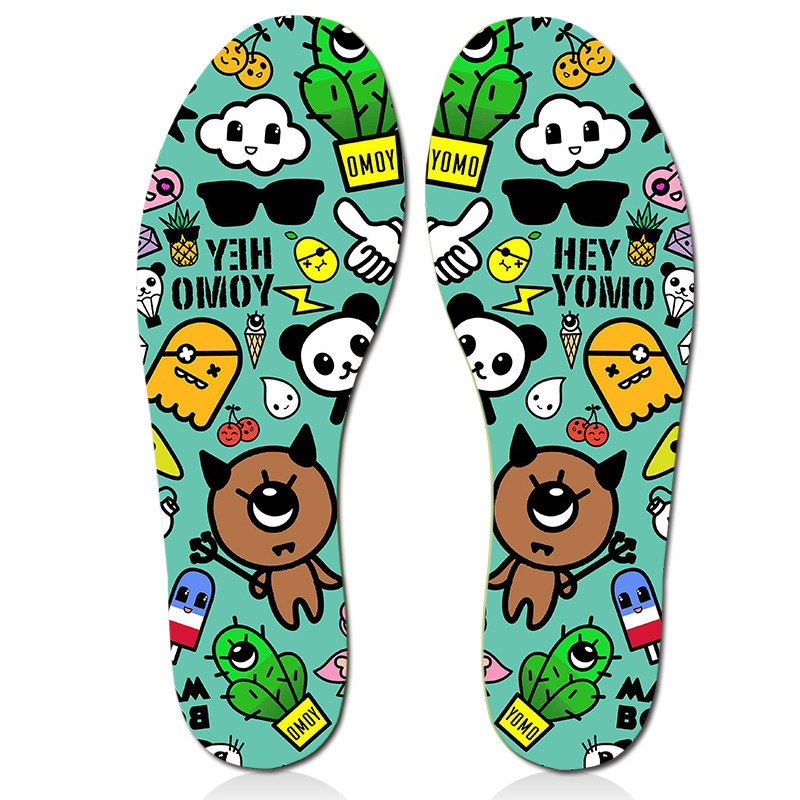 透气舒适熊猫卡通熊卡通加厚超软除臭软底运动鞋垫