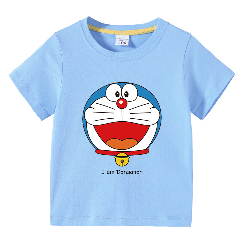 叮当猫儿童半袖小男孩上衣纯棉衣服童装哆啦短袖t恤