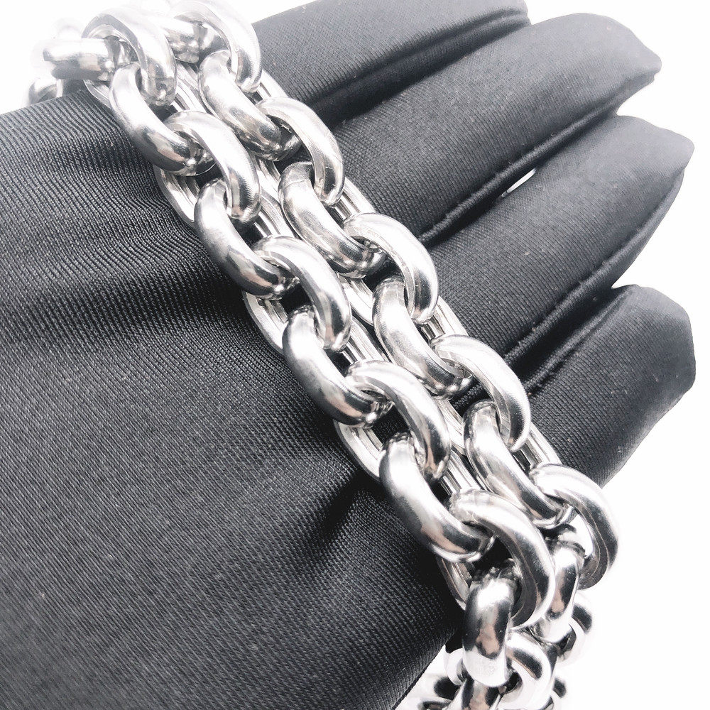 不锈钢狗狗牵引绳防咬狗链子遛狗铁链中型大型狗牵引绳