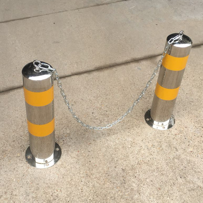 傲创不锈钢钢管警示防撞路小区挡车道路隔离带反光护栏