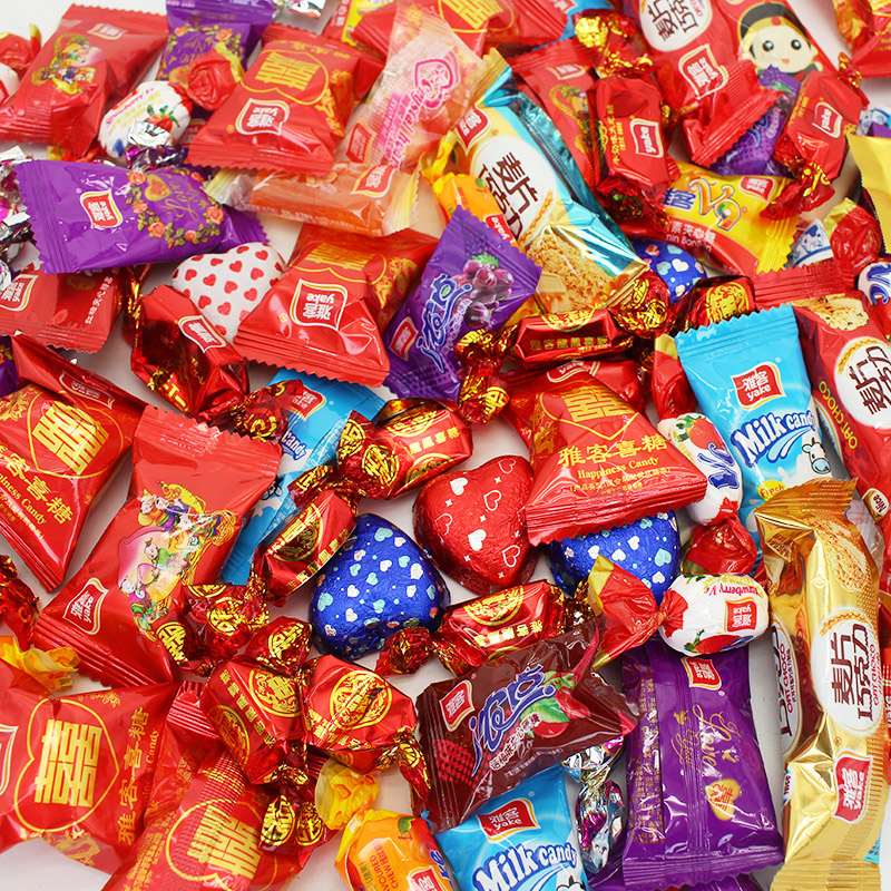 雅客喜糖散装结婚喜宴糖散高端回礼巧克力牛奶糖果