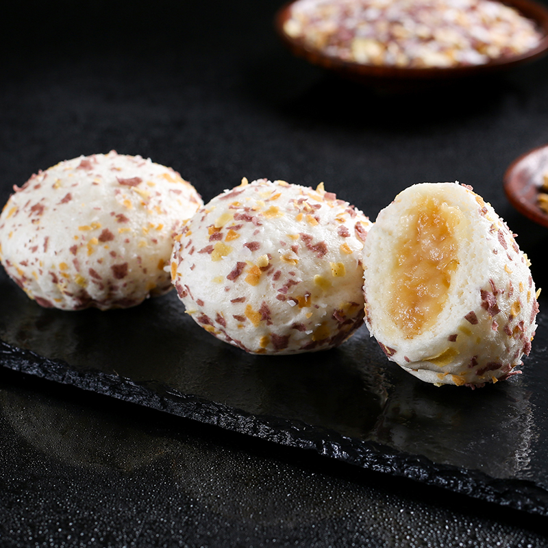 峰仔五彩燕麦麦包流沙沙包300g早餐包子广式包点