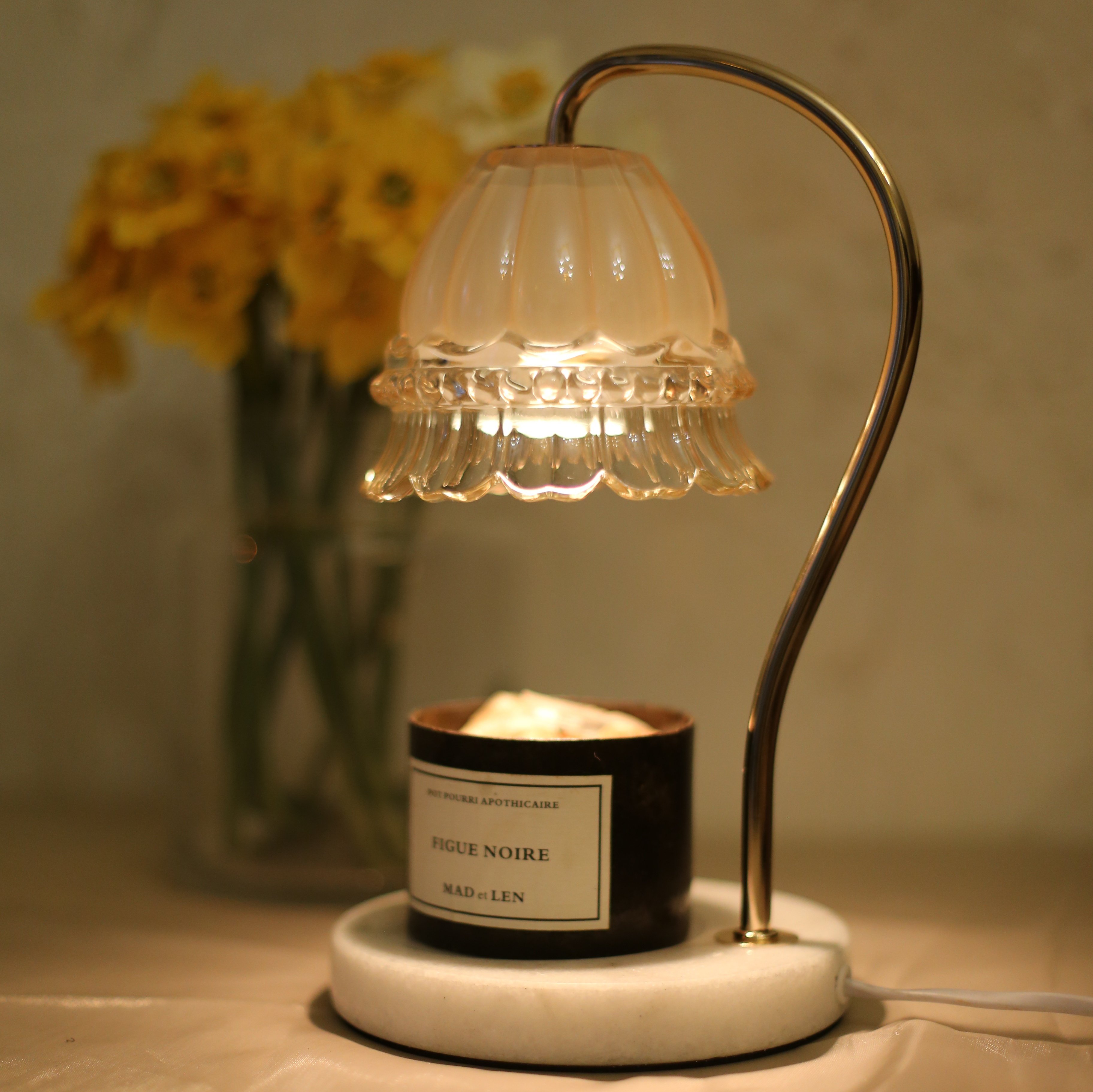 融蜡大理石铃兰野兽派画家家的香薰灯融烛灯插电装饰台灯