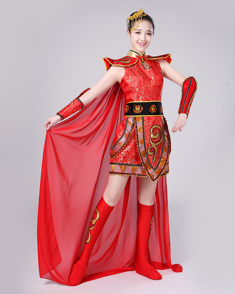 现代舞民族女将古装开场水鼓腰鼓国风打鼓女中民族服装