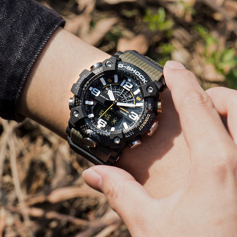 卡西欧手表男g-shock小泥王攀登者双显户外运动电子表gg-b100-1a