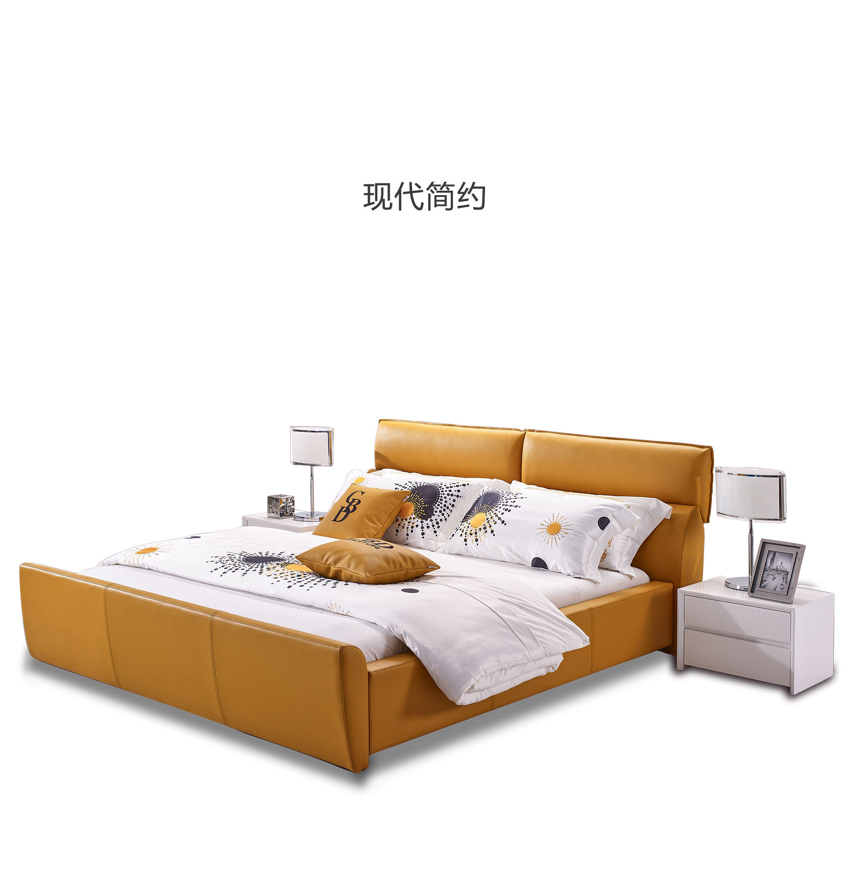 cbd真皮家具奢爱黑金金贵族软床hg519518米实木皮艺床