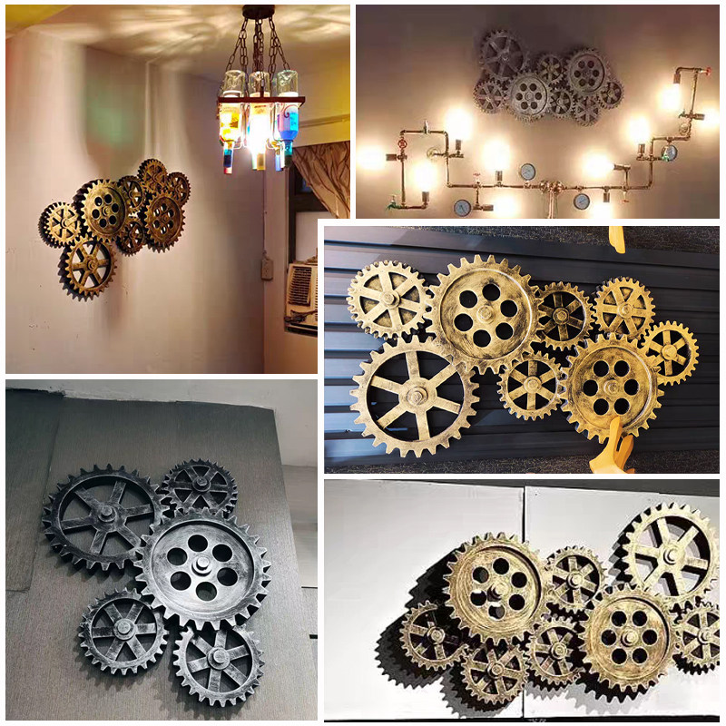 壁饰工业齿轮装饰品摆件墙壁挂件复古loft做旧壁饰