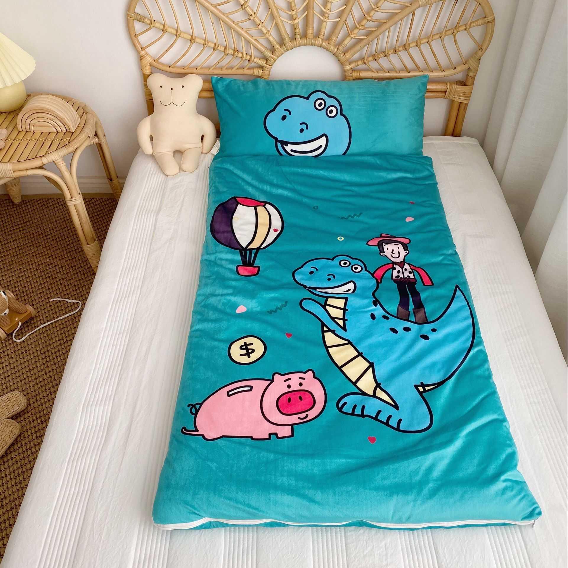 秋冬儿童幼儿园午睡防踢卡通kt粉色小丸子婴儿睡袋