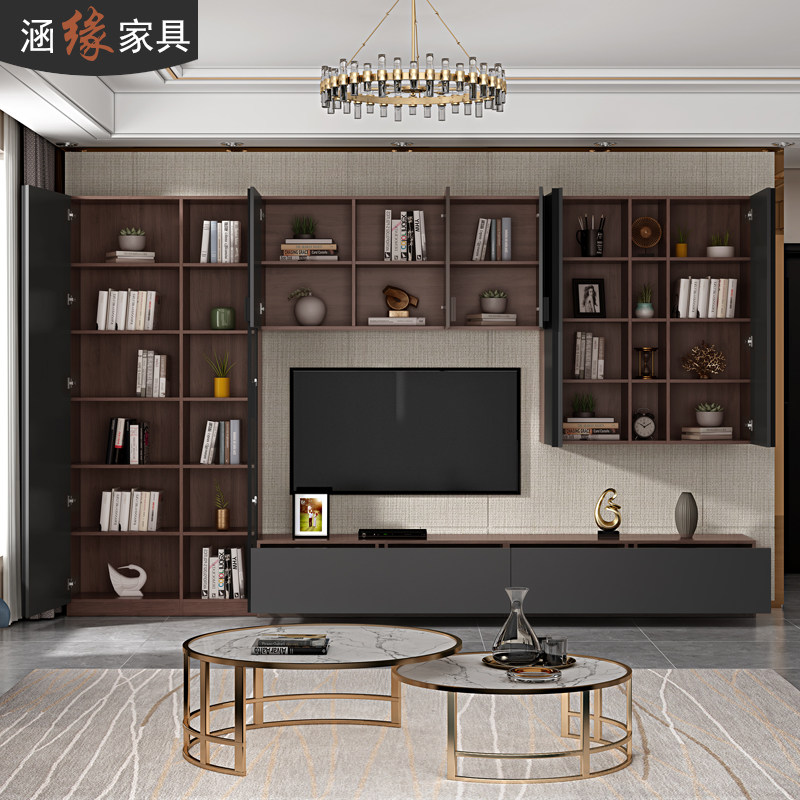 北欧电视柜组合墙柜多功能现代简约客厅背景墙装饰储物柜电视柜